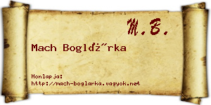 Mach Boglárka névjegykártya